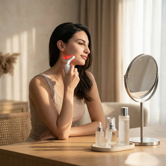 EMS Face & Neck Lift Massager: At-Home Red Light Therapy - Kiicity