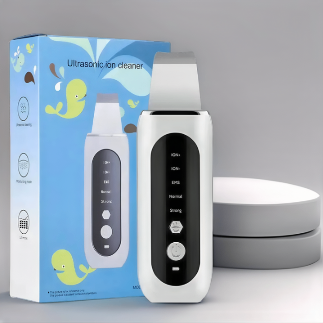 White Ultrasonic Face Skin Scrubber | Kiicity.com