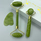 Natural Jade Facial Roller & Gua Sha Set - Kiicity