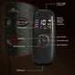 Black electronic device with labeled components on a dark background